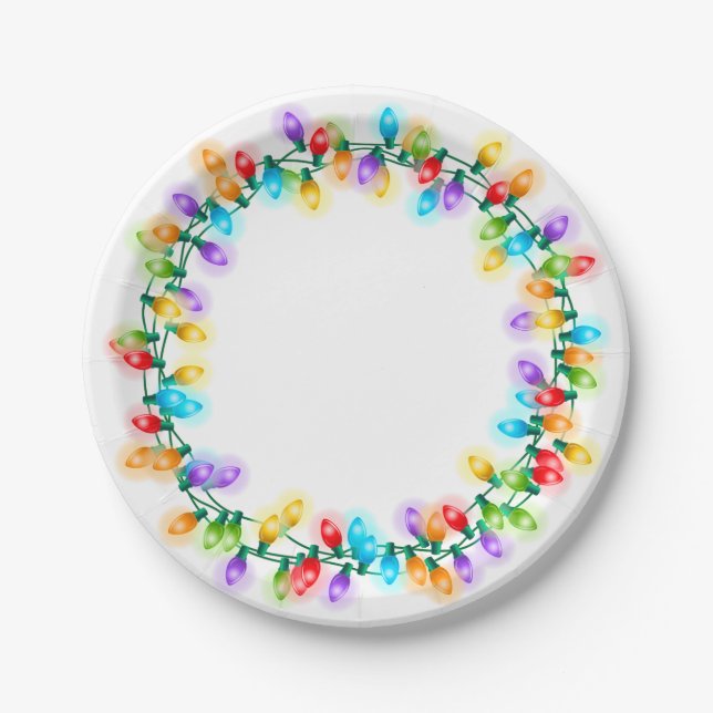 Light Bulb Wreath Paper Plate (Front)
