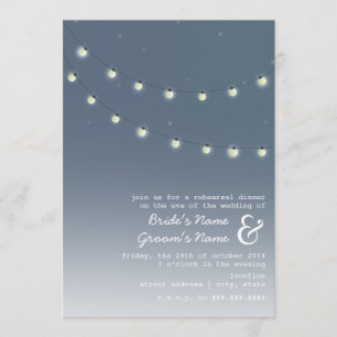Light Bulbs Evening Wedding Rehearsal Dinner Invitation
