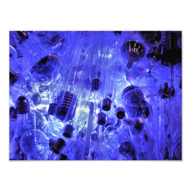 LIGHT BULBS IN BLUE PHOTO PRINT (Front)