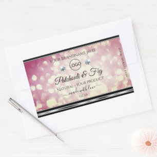 Light Burgundy Glitter Product Label Diamonds Logo