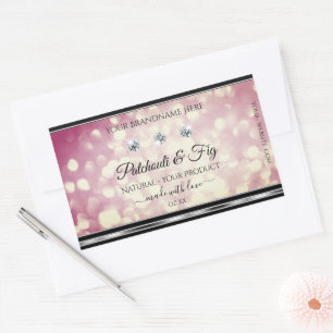 Light Burgundy Glitter Product Labels Diamonds