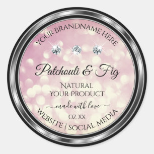 Light Burgundy Glitter Product Labels Diamonds