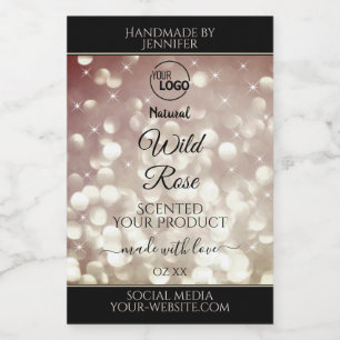 Light Burgundy Glitter Sparkle Logo Product Labels