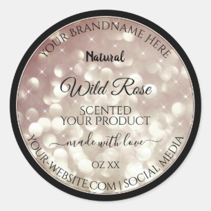 Light Burgundy Glitter Sparkle Stars Product Label