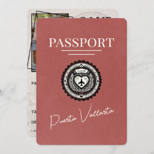 Light Burgundy Puerta Vallarta Passport Save The Date