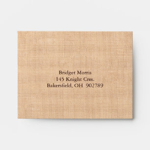 Light Burlap and Vintage Lace RSVP Envelope