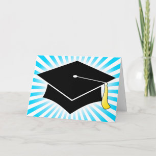 light burst graduation cap thank you card