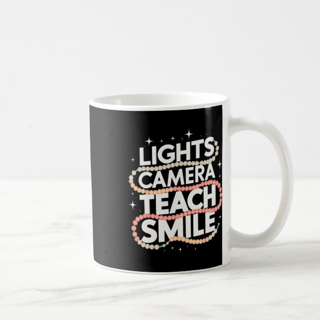 Light Camera Teach Smile Funny Back To School Teac Coffee Mug (Right)