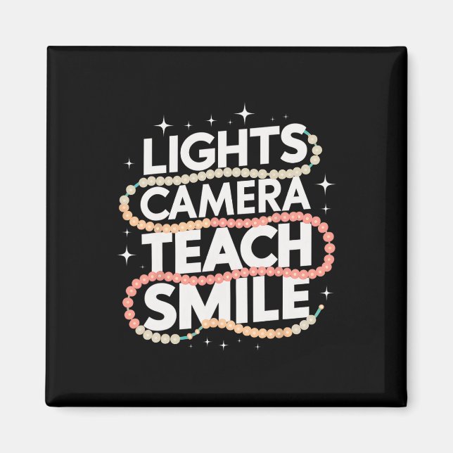 Light Camera Teach Smile Funny Back To School Teac Magnet (Front)