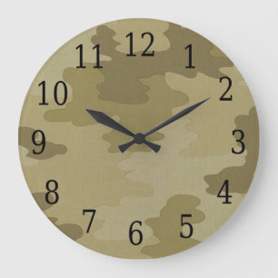 Light Camouflage Round Clock