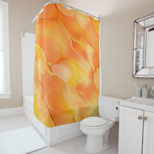 Light carved in yellow and many orange shower curtain