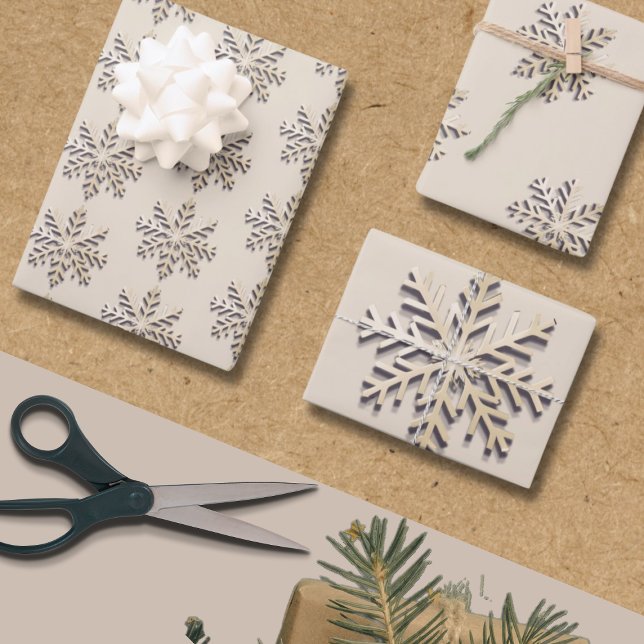 Light Champagne Snowflake Wrapping Paper (Creator Uploaded)