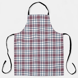 Light checkered retro pattern brown gray white apron