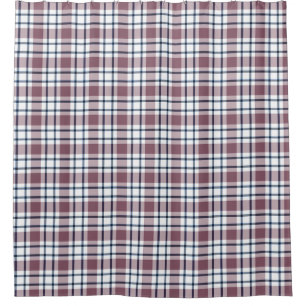 Light checkered retro pattern brown gray white shower curtain