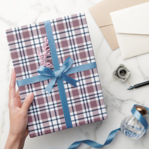 Light checkered retro pattern brown gray white wrapping paper