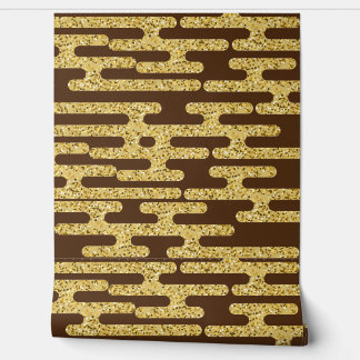 Light Coffee Colour and Gold Pattern Modern  Wallpaper