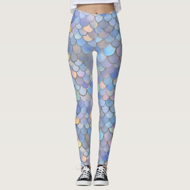 Light Colour Scale Pattern  Leggings (Front)