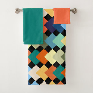 Light Coloured Diamonds Bath Towel Set