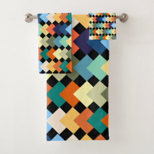 Light Coloured Diamonds Bath Towel Set