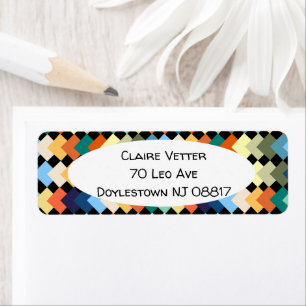 Light Coloured Diamonds Return Address Label