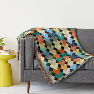 Light Coloured Diamonds Throw Blanket