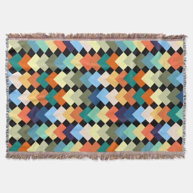 Light Coloured Diamonds Throw Blanket (Front)