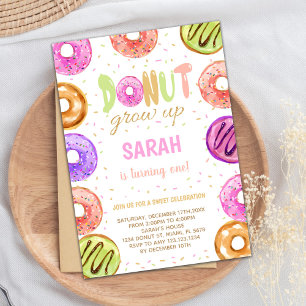 Light Colours Doughnut Birthday Invitations