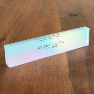 Light colours holographic background nameplate