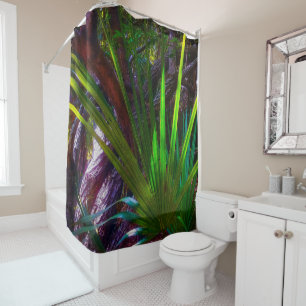 Light comes to the forest. shower curtain