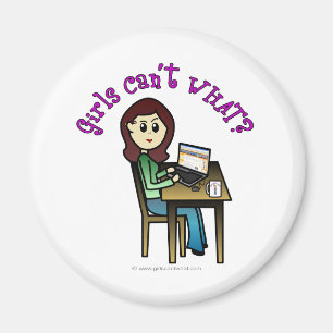 Light Computer Girl Magnet