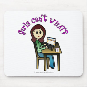 Light Computer Girl Mouse Pad