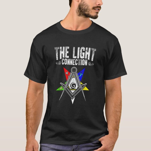 Light Connection OES Masonry Freemasonry Masonic F T-Shirt (Front)