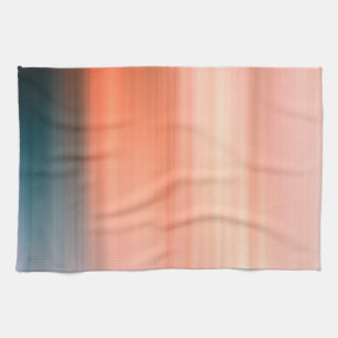 Light Coral and Grey Blue Stripes  Tea Towel