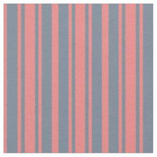 Light Coral and Slate Grey Coloured Lines Fabric