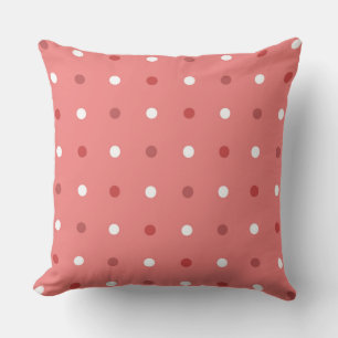 Light coral and white dots cushion