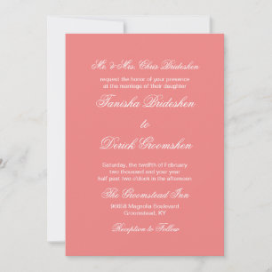 Light Coral Classic Full Colour Invitation