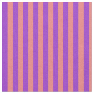 Light Coral & Dark Orchid Coloured Stripes Fabric