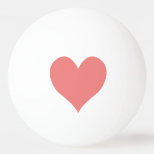 Light Coral Heart Shape Ping Pong Ball