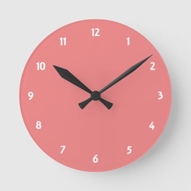 Light Coral Round Clock (Front)