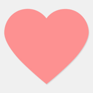 Light Coral Solid Colour Heart Sticker