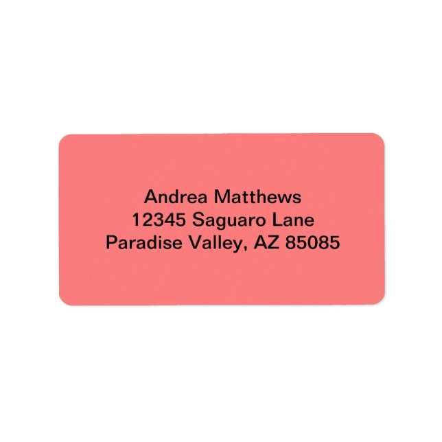 Light Coral Solid Colour Label (Front)