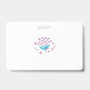 Light Cornflower Blue, Sky Megenta, Girly ID Badge