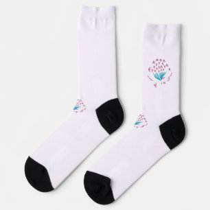 Light Cornflower Blue, Sky Megenta, Girly Socks