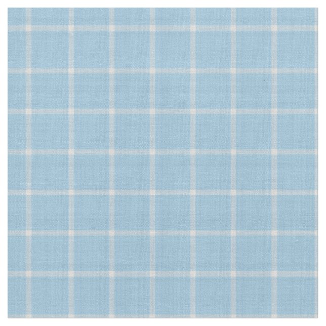 Light Cornflower Blue Windowpane Plaid Fabric (Close Up)
