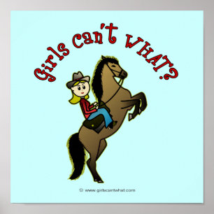 Light Cowgirl on Horse Poster