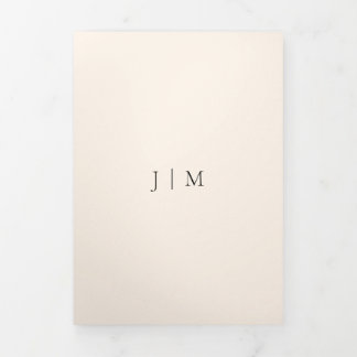 Light Cream Blush Minimal Modern Formal Wedding Tri-Fold Card