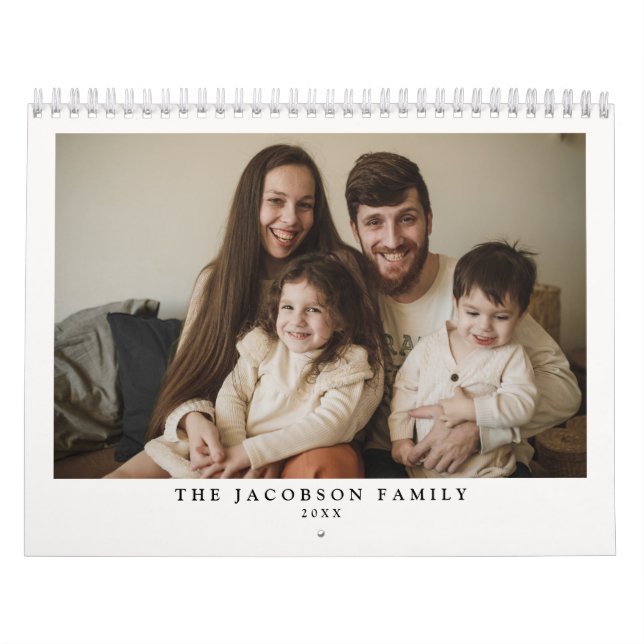 Light Cream Custom Family Photos Calendar (Cover)