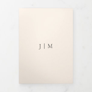 Light Cream Minimal folded formal wedding Tri-Fold Card