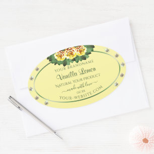 Light Cream Product Labels Yellow Roses Diamonds