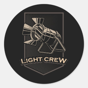 LIGHT CREW Theatre Lighting Technician Stage Classic Round Sticker